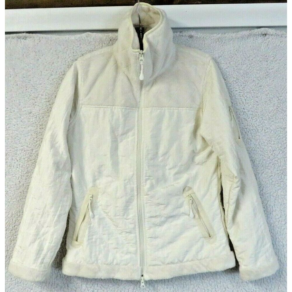 Womens Athleta White Jacket Full Zip Size S Full Zip Fleece Zipper‎ Pockets